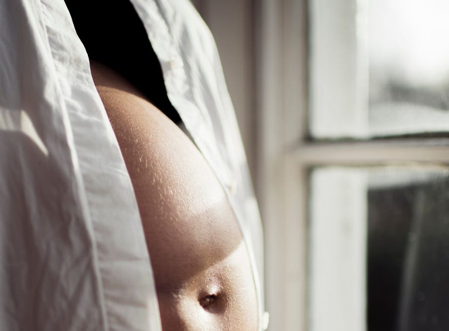 close up of a pregnant woman