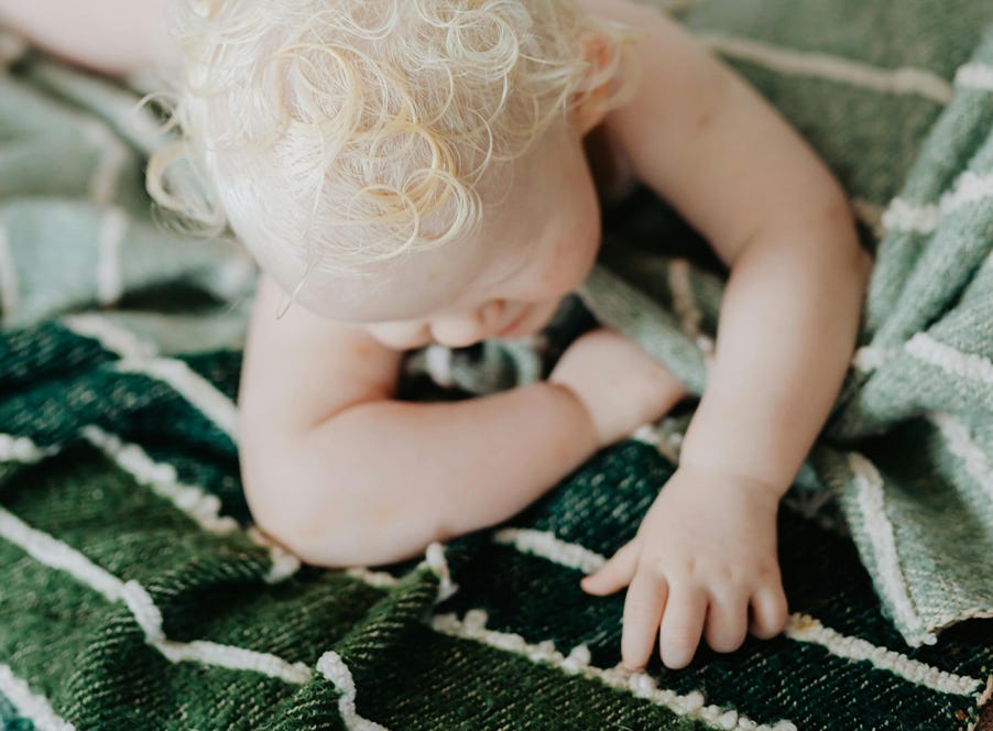 a toddler after a bath