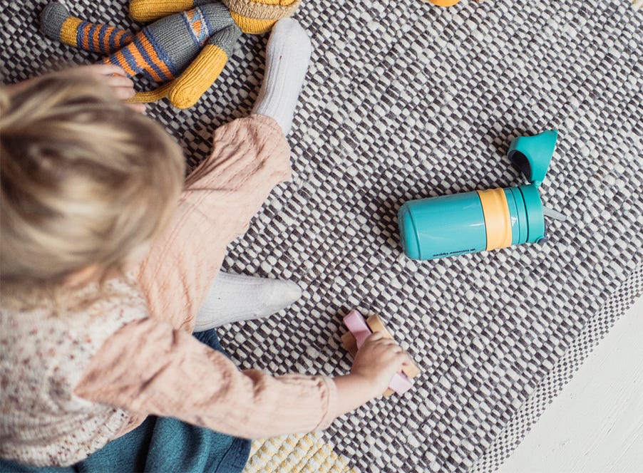 a toddler playing