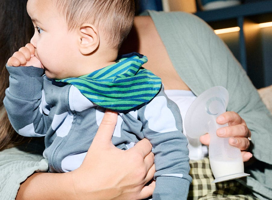 a mum using a silicone breast pump
