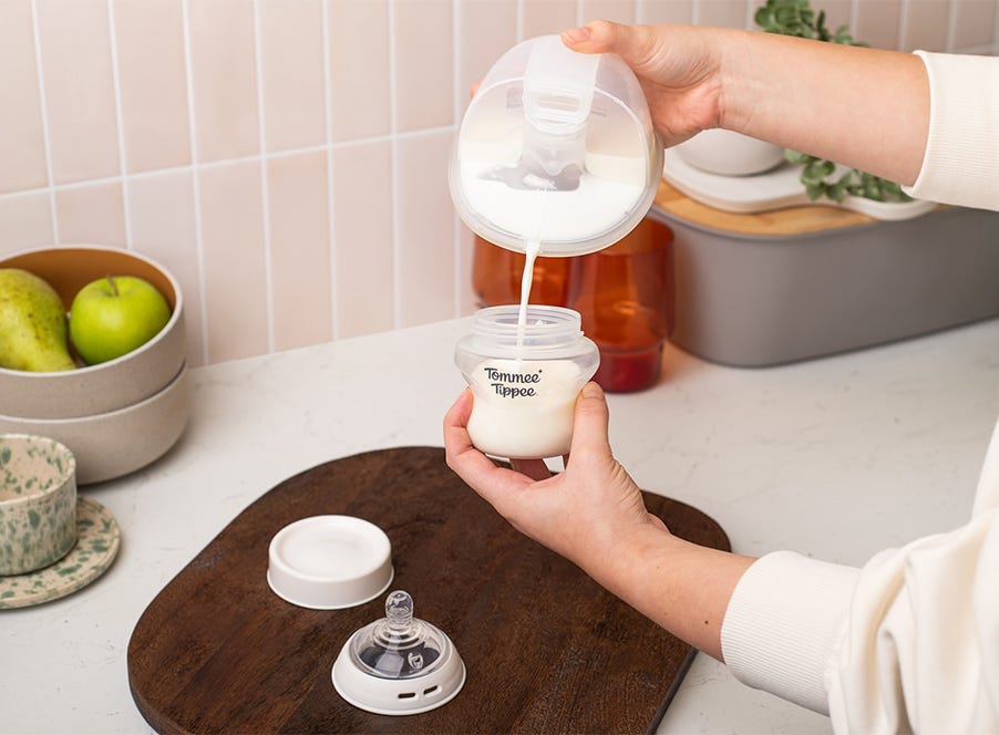 a mum storing her expressed breast milk