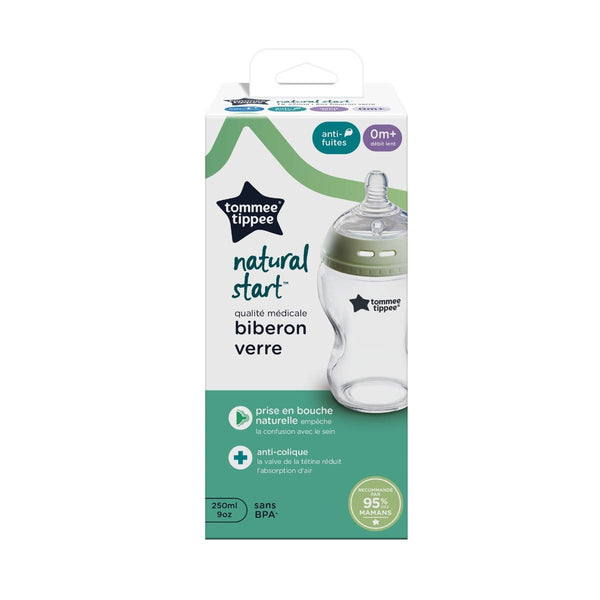 Emballage du biberon Natural Start Glass sur fond blanc