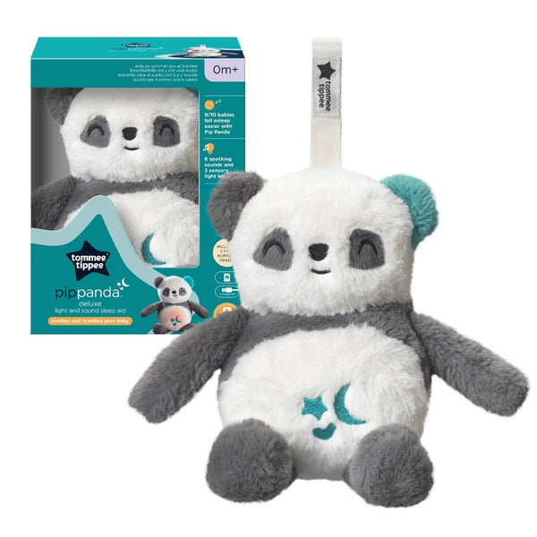 Aide au sommeil panda sur fond blanc à côté de son emballage