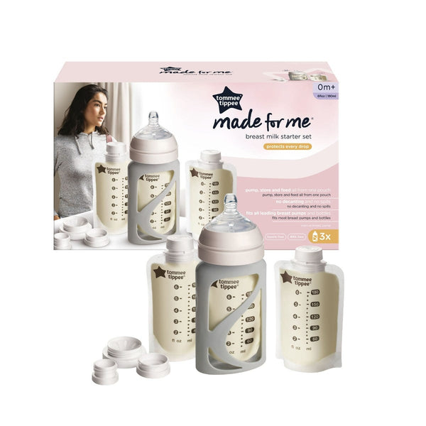 Breast Milk Starter Set components with the packaging box on a white background