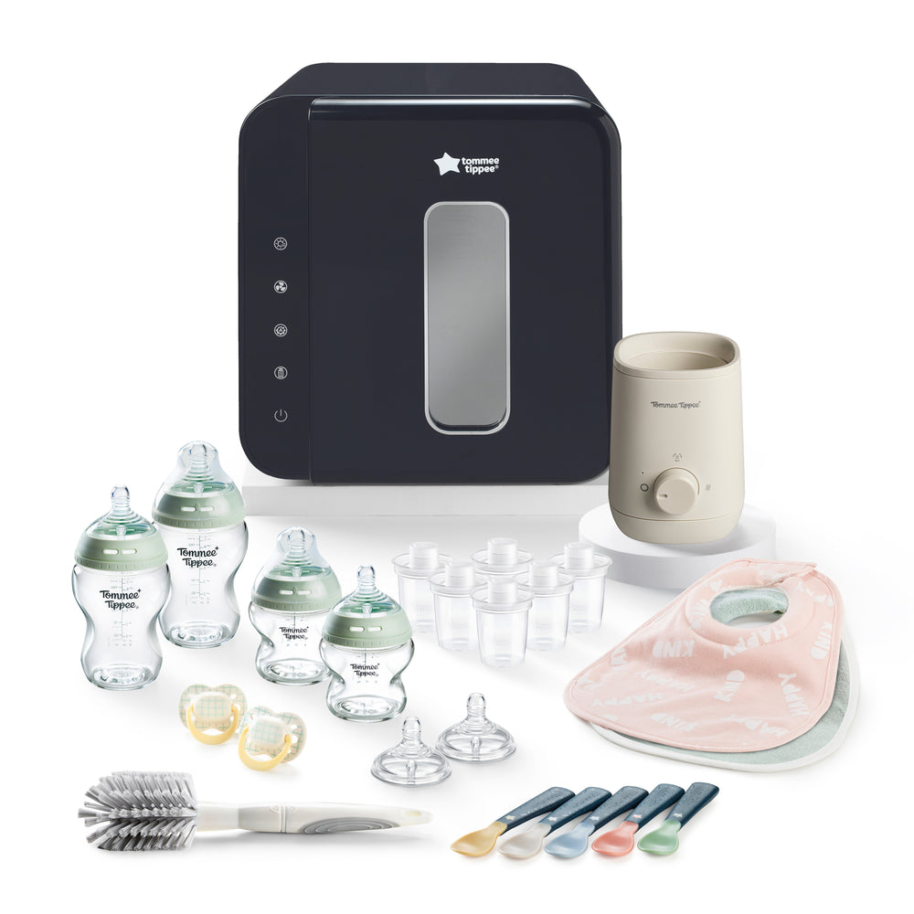 Natural Start Glass Bottle Feeding Essential Bundle against a white background  