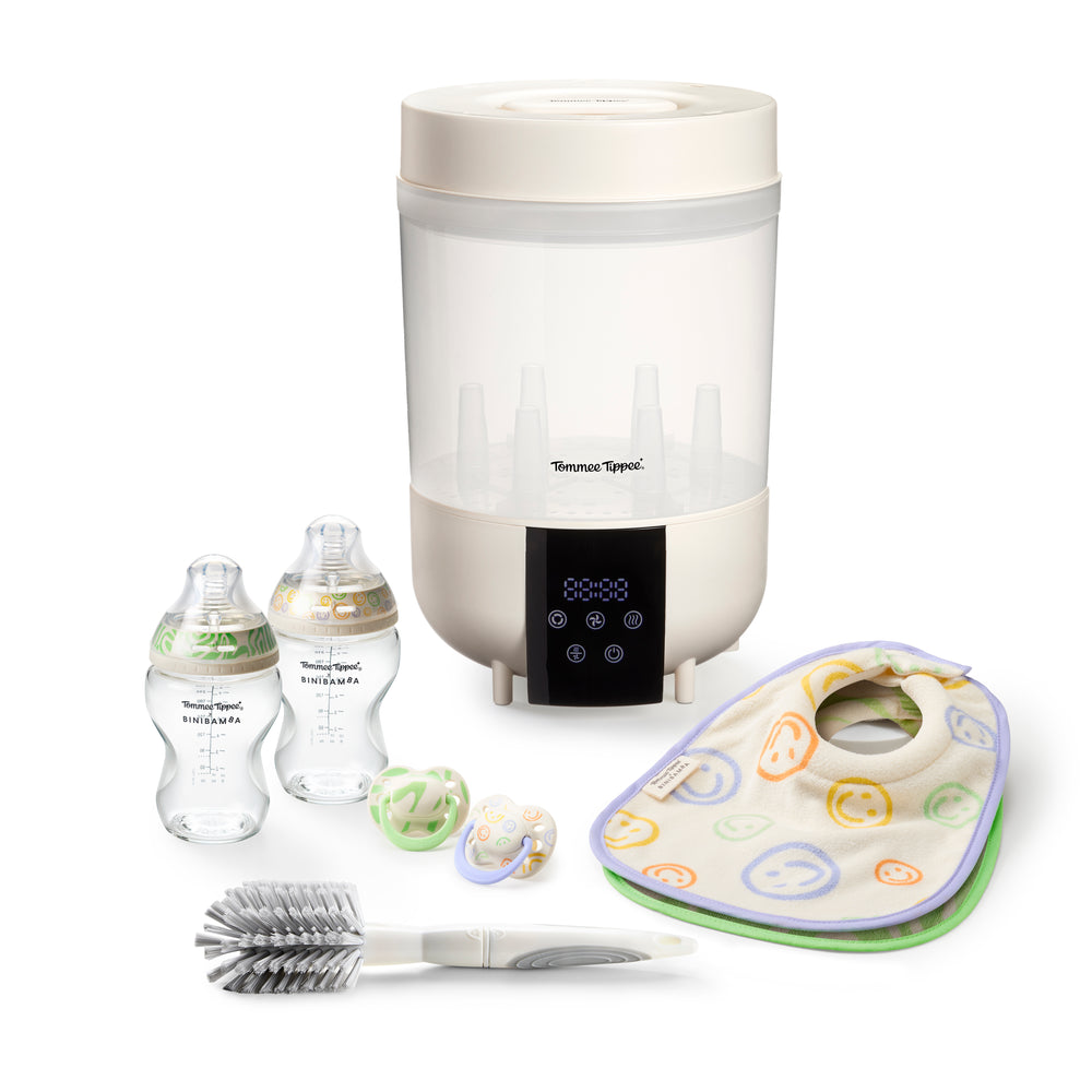 Tommee Tippee x BINIBAMBA Newborn Essentials Bundle against a white background 