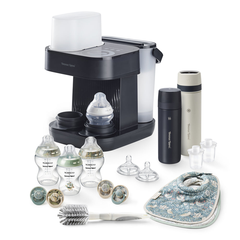 Tommee Tippee x Morris & Co Complete Feeding Bundle against a white background 