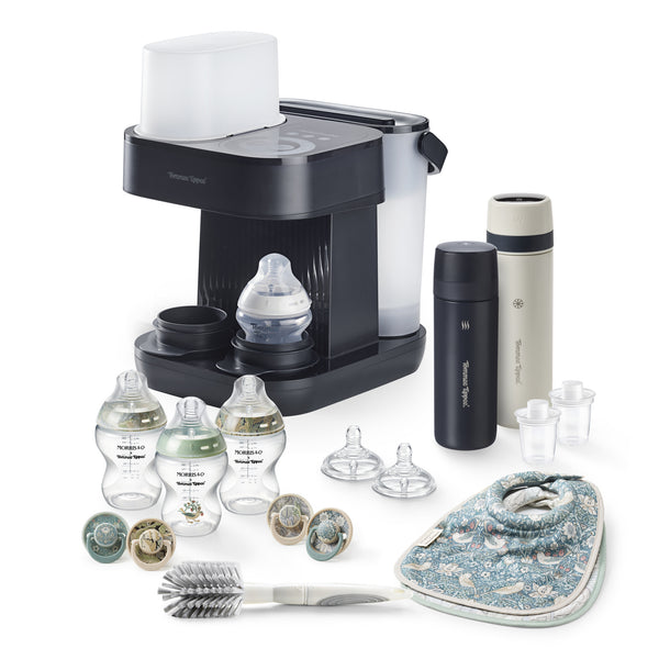 Tommee Tippee x Morris & Co Complete Feeding Bundle against a white background 