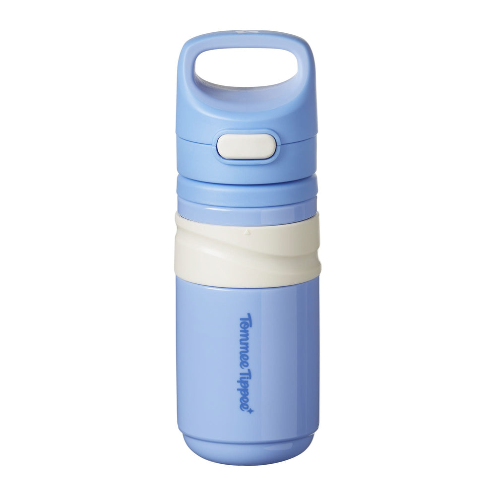 Blue on-the-go straw cup against a white background