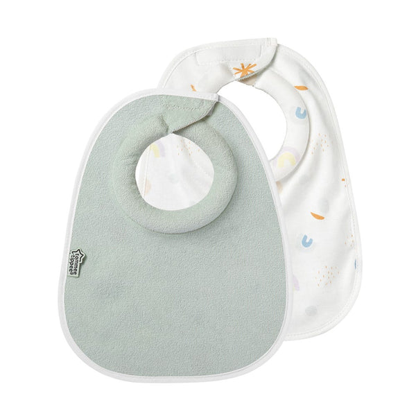 2x milk feeding bibs on a white background.