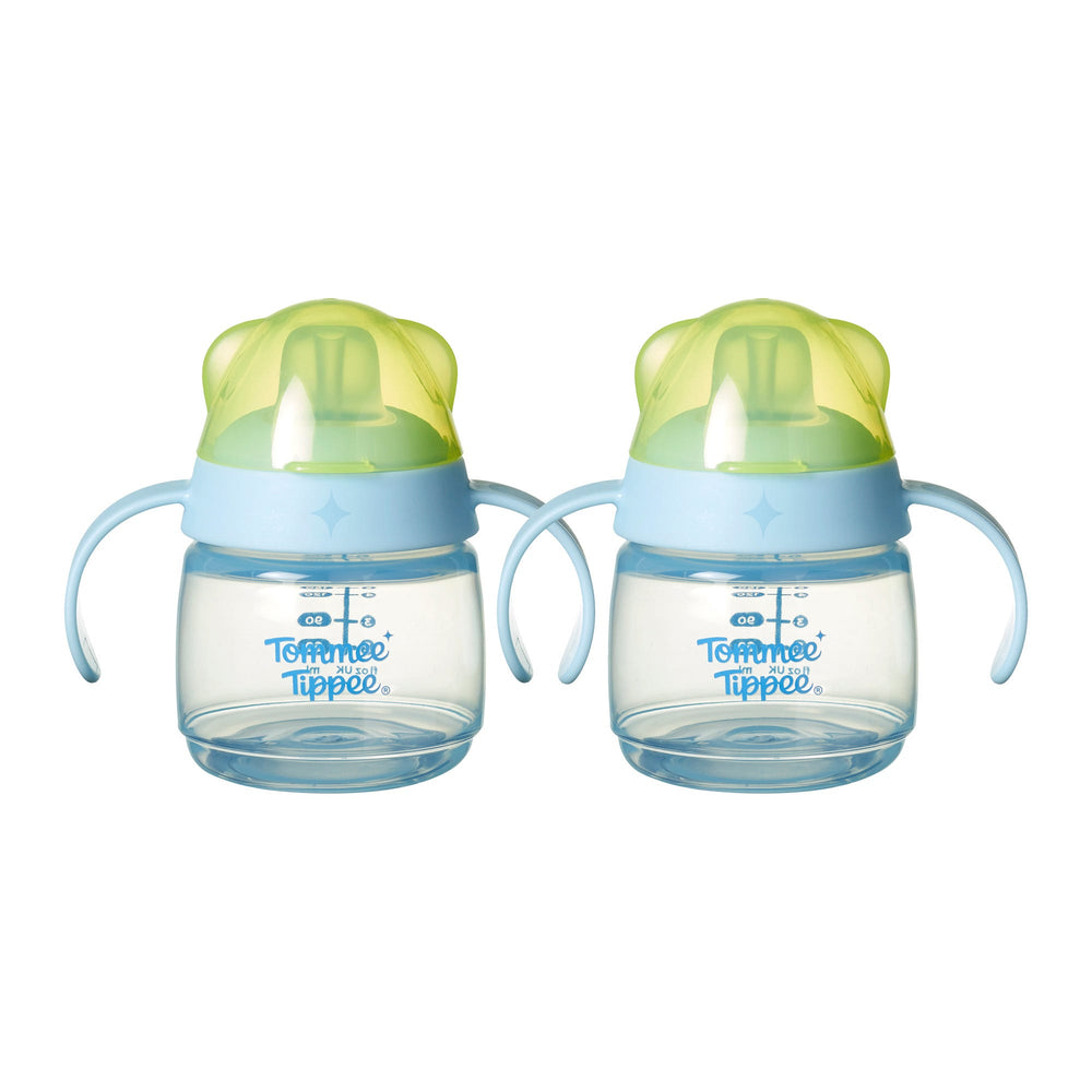 Two Tommee Tippee Transition Spout Cups against a white background