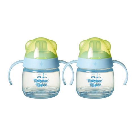 Two Tommee Tippee Transition Spout Cups against a white background