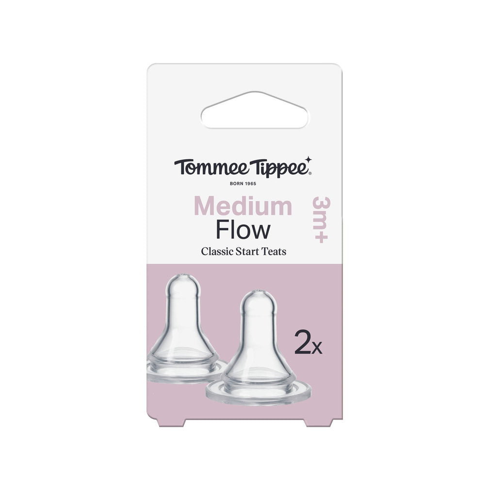 Classic Start narrow neck bottle replacement teats packaging against a white background