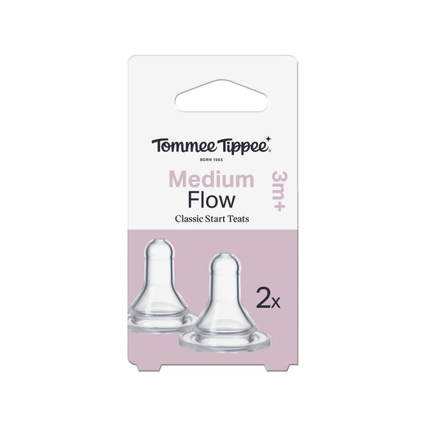 Classic Start narrow neck bottle replacement teats packaging against a white background