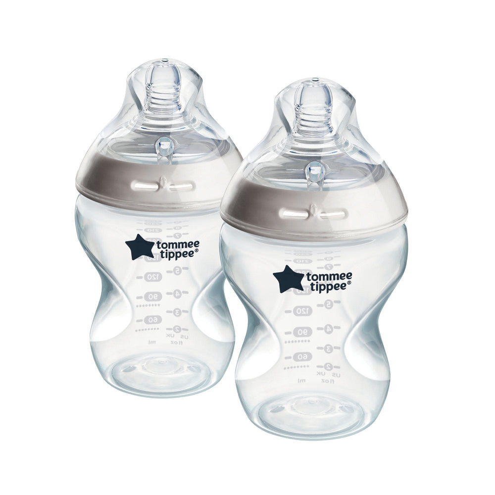 Natural Start baby bottles on a white background