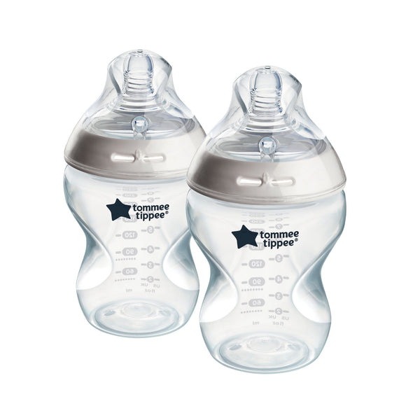 Natural Start baby bottles on a white background