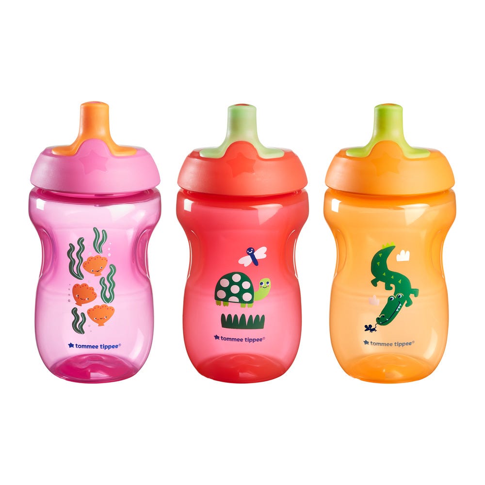 Three sportee bottles against a white background