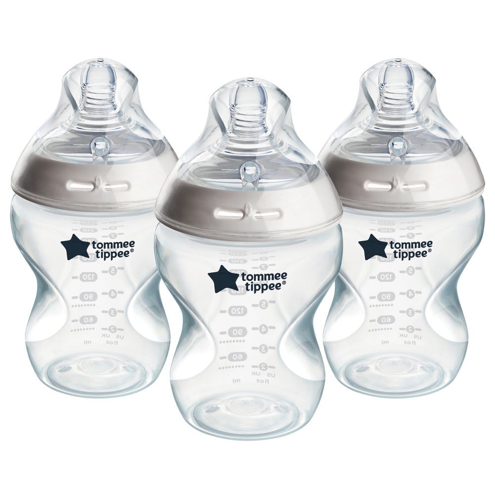 Natural Start baby bottles on a white background