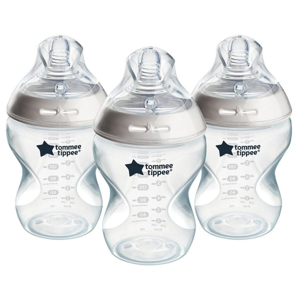 Natural Start baby bottles on a white background