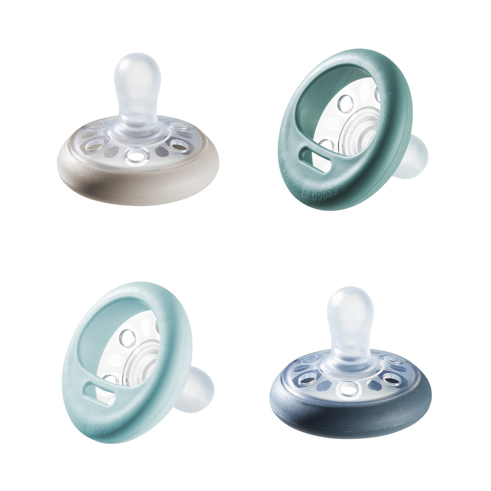 Pacifiers on a white background
