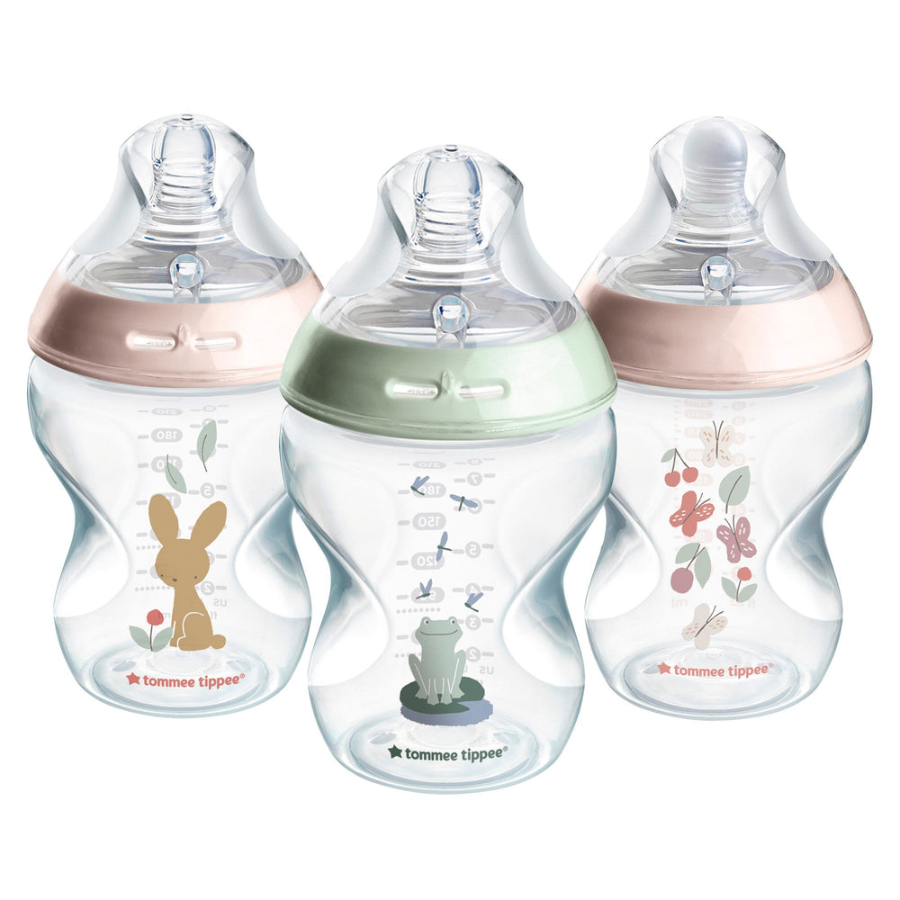 Natural Start baby bottles on a white background