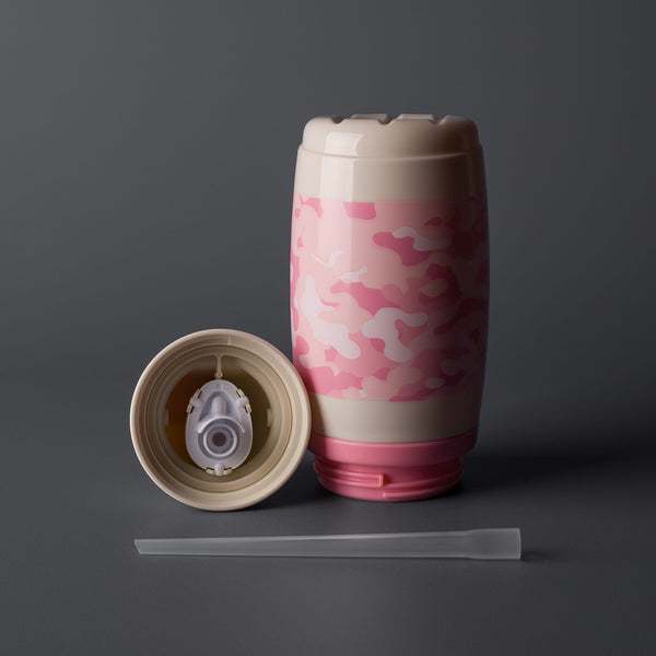 Pink camo insulated straw cup base
