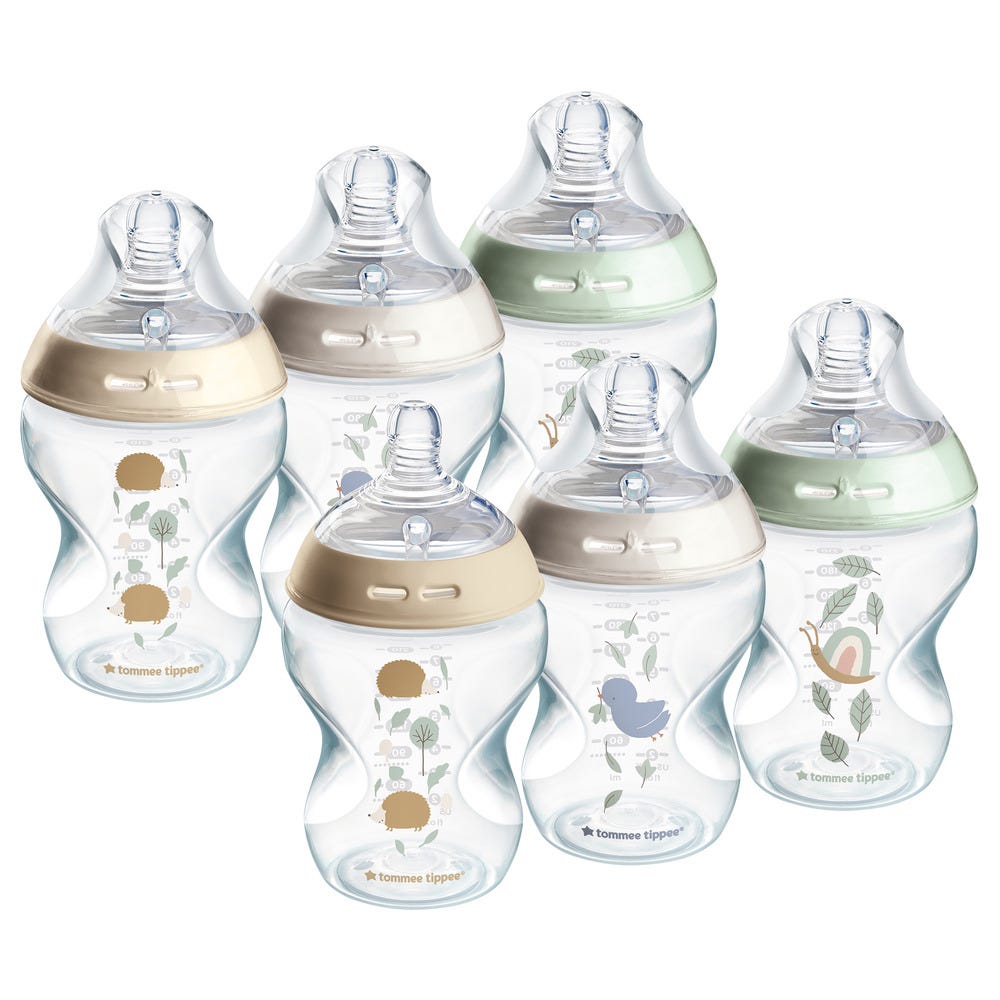 Natural Start baby bottles on a white background