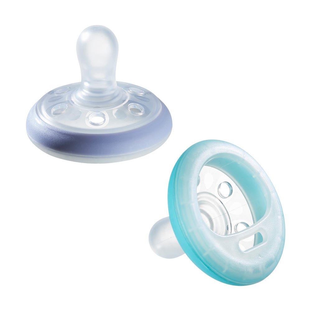 Pacifiers on a white background