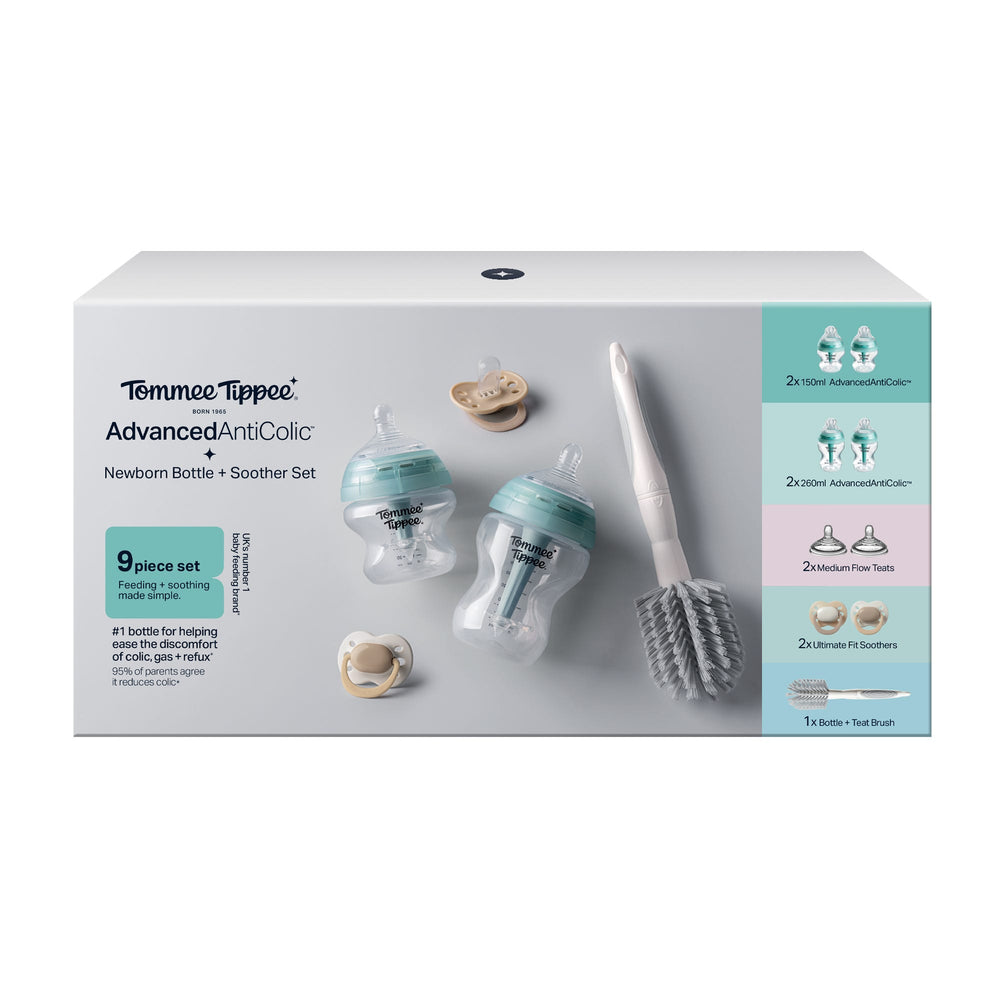 Advanced Anti-Colic Newborn Starter Set in packaging box against a white background