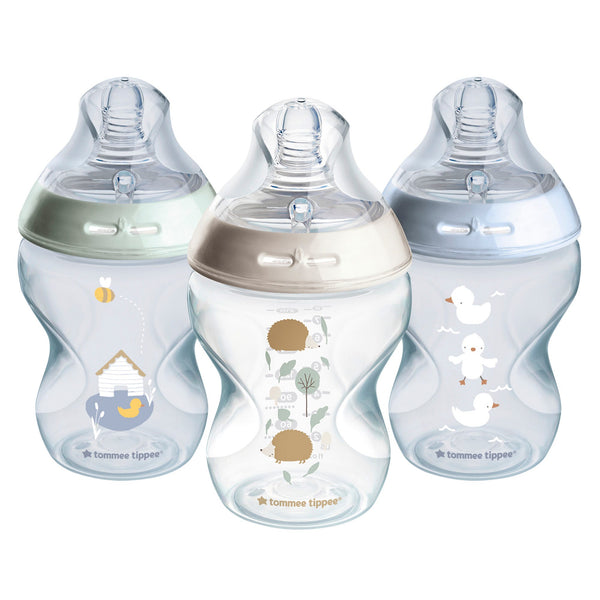 Natural Start baby bottles on a white background