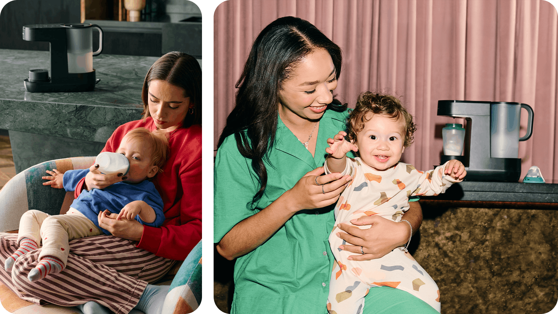 Image grid of different mums using Perfect Prep® with babies