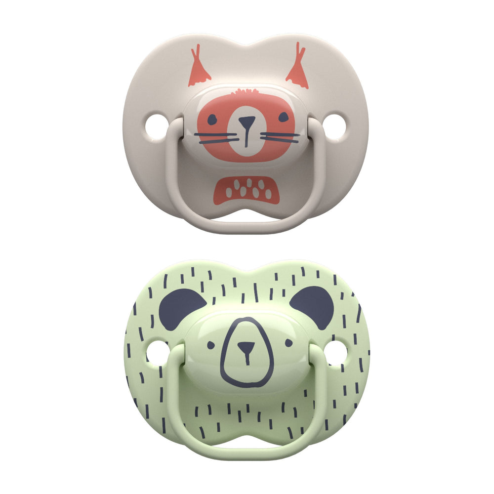 pacifiers on a white background