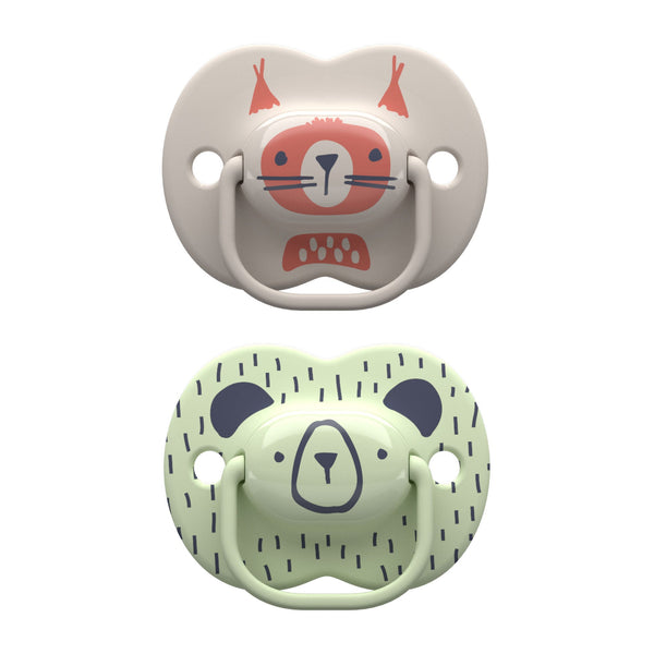pacifiers on a white background