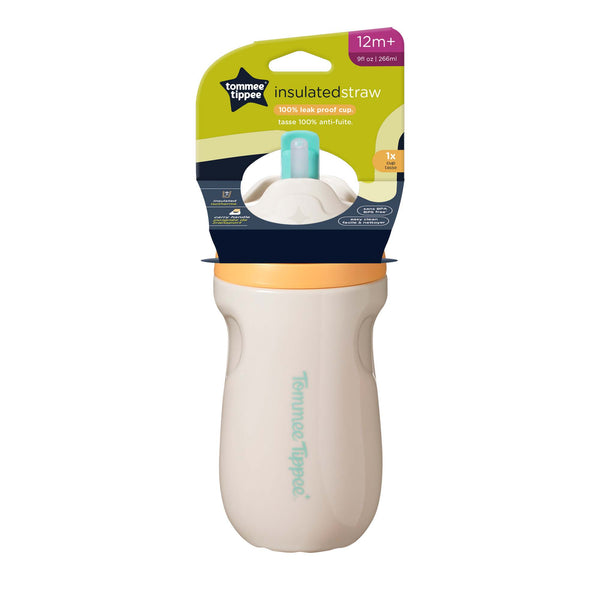 Sporty straw cup in its packaging against a white background