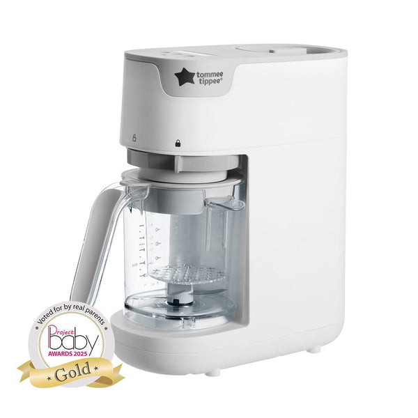White quick cook baby food maker against a white background