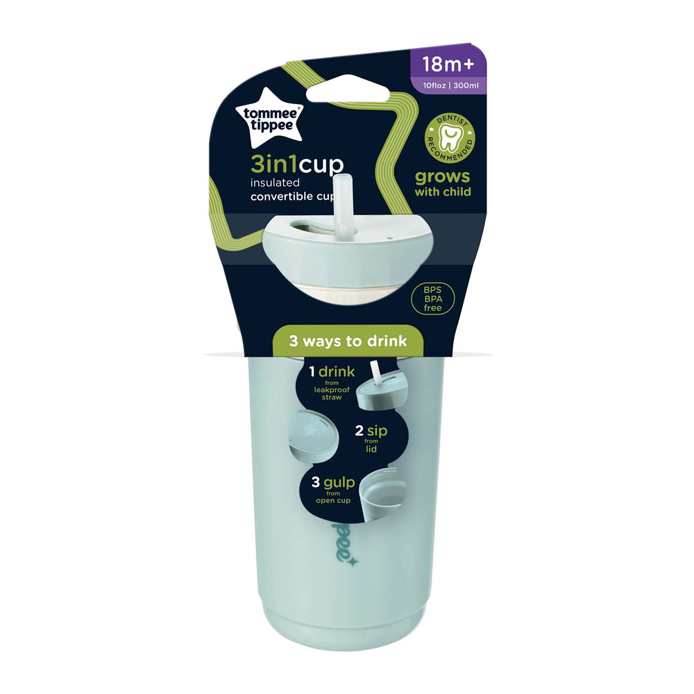 3-in-1 Insulated Convertible Cup in its packaging against a white background