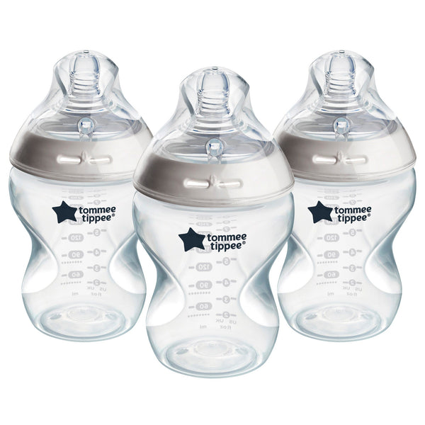 Natural Start baby bottles on a white background