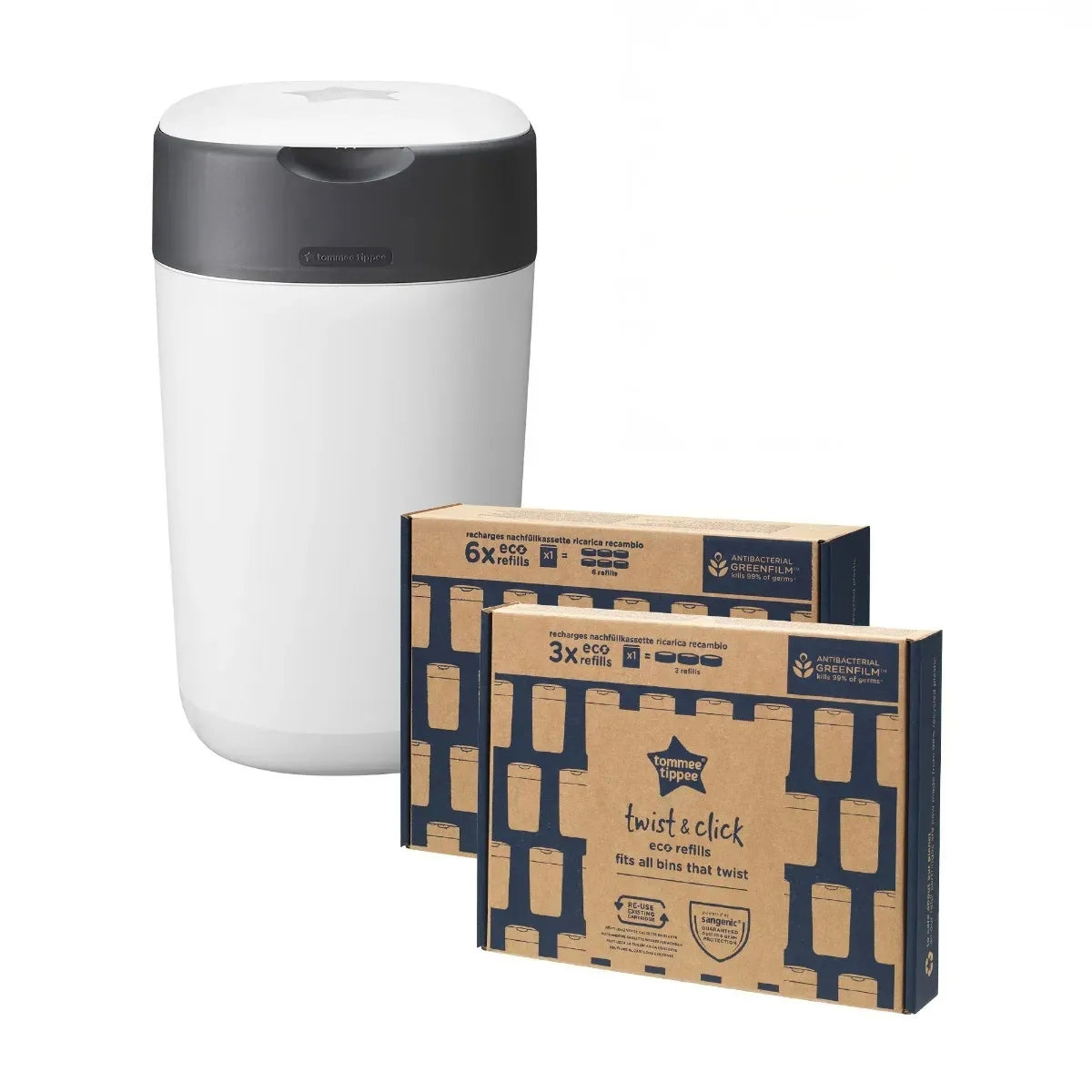 Nappy Disposal Bin & 9 Refills Bundle