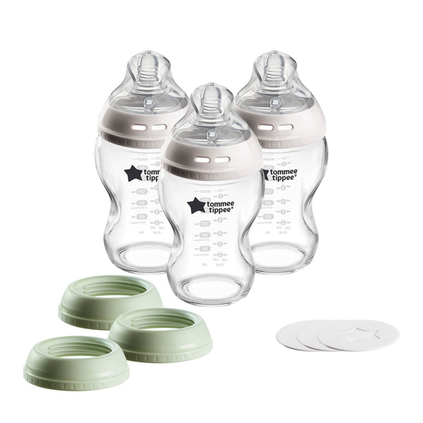 3 Uses Glass Bottle Set against a white background