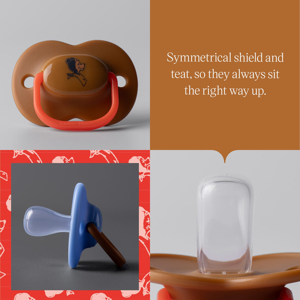 Grid image showing 3 different shots on an anytime soothers with product messaging