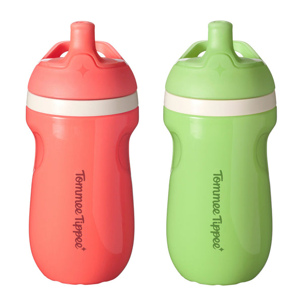 Two sporty spout cups on a white background