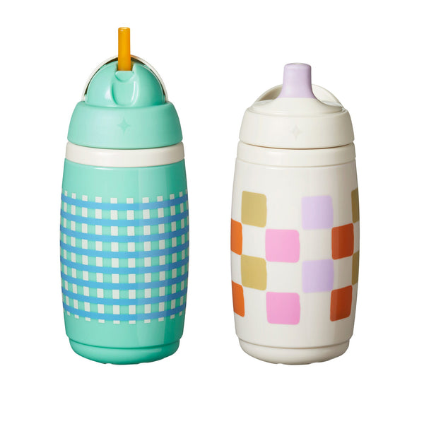 Tomme Tippee Insulated Active Spout and Straw Cups against a white background