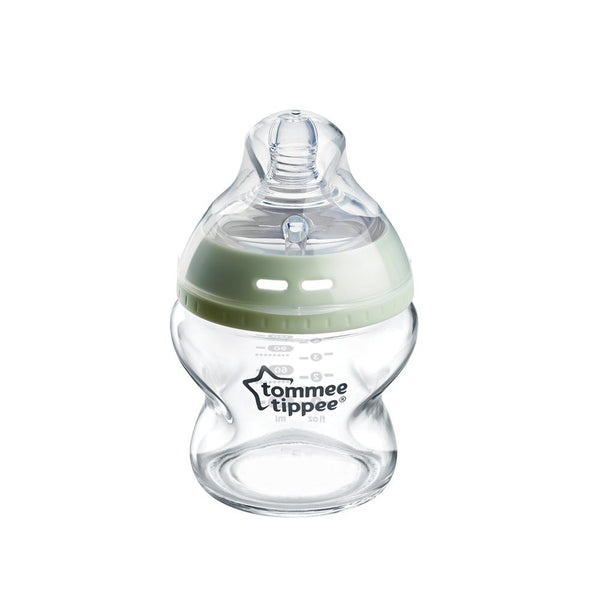 Natural Start Glass baby bottle against a white background