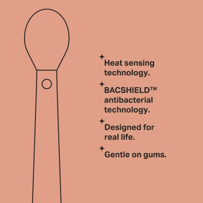 Softee weaning spoons key line drawing with bullet points