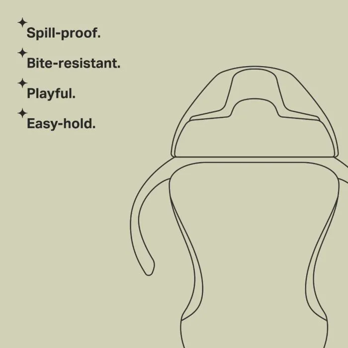 Trainer sippee cup key line image with bullet points