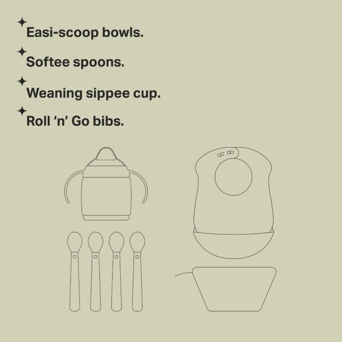 Weaning kit key line drawing with bullet points