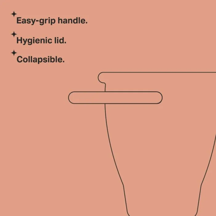 Silicone Collapsible Snack Pot key line drawing with bullet points