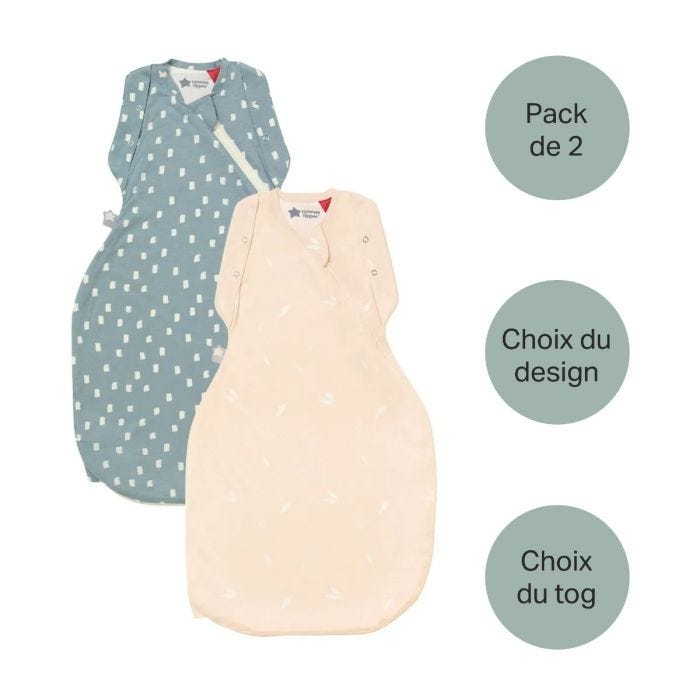 lange d&apos;emmaillotage rose et bleu marine sur fond blanc avec lot de 2, choix de motifs et tog en médaillons