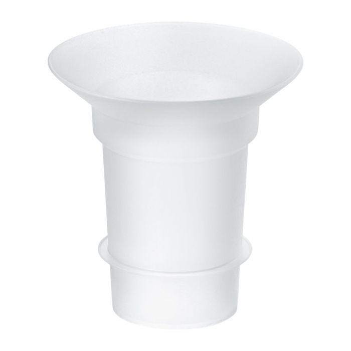 A Tommee Tippee breast pump horn insert on a white backdrop. ​