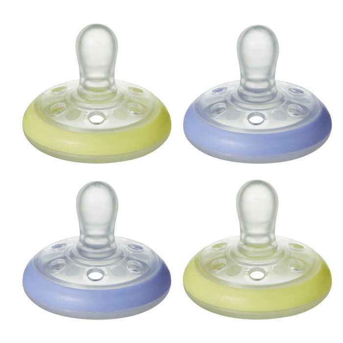 Pacifiers on a white background